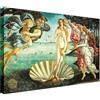 Wallazz Quadri Moderni Soggiorno Riproduzione Quadri famosi su tela - 100% Made in Italy - Sandro Botticelli - The Birth of Venus - Quadro Camera da Letto - Qualità Artigianale - 60x120cm