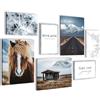 Novart Quadros - Completamente Pronto Da Appendere - Immagini - Inverno Neve - 7 Pezzi Set Moderni - N005471a