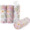 GGTTNRT Set 4 tubi porta fazzoletti da auto cilindrici con stampa floreale | Design compatto, ideale porta bicchieri, casa, viaggio, interni auto, pratico, salvaspazio, carta morbida, organizzatore
