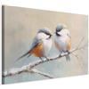 decomonkey Stampa su tela Uccelli invernali Ramo Inverno, 1 pezzo, 60x40 cm | Tela strutturata su telaio in legno, decorazione per soggiorno