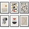 Winund Set di 6 poster decorazione da parete 30 x 40 cm - poster da parete artistici e moderni senza cornice - arte astratta ispirata a Matisse - grande poster da parete di design per soggiorno o