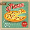 Lupia - Quadro moderno Canvas World DELICIOUS PIZZA 30x30 cm, Stampa su Tela, Telaio in Fibra di Legno, Stampa Stile Vintage, Decorazione Cucina Sala da Pranzo bar hotel ristorante pizzeria, Retro'