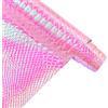 XHT 30 x 135 cm vinile olografico effetto coccodrillo, ecopelle coccodrillo rosa iridescente, tessuto goffrato per progetti di cucito fai da te