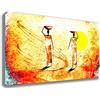 Printerland Quadro Moderno ETNICO donna sole africa arte africana Quadri moderni da Parete XXL grande Stampa su tela Canvas Decorazione muro Murale Soggiorno Arredo Camera da letto Cucina (70x100 cm, 3)