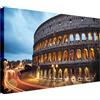 Wallazz Quadro su Tela Lazio - Quadri Moderni Soggiorno - Roma, Colosseo, Trastevere, Ponte Milvio - Stampa su Tela - Quadro Moderno Soggiorno 70x140cm