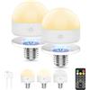 Suright Lampadina LED Ricaricabile con Batteria Rimovibile, 3 Colori Dimmabili, Telecomando e Timer, Ideale per Lampade Decorative Non Cablate