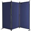 QUICK STAR Paravento da Giardino 170 x 165 cm 3 parti pieghevole Divisorio in Tessuto Protezione della Privacy Blu