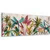 Lupia - Quadro moderno Canvas World BANANA LEAVES BEIGE, Stampa su Tela, Telaio in Fibra di Legno, Foglie di Banano Tropicali Colorate, 52x122 cm, per soggiorno capezzale camera da letto, ufficio