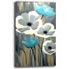 Printerland Quadri Moderni Soggiorno Verticale FIORI BIANCHI CELESTE Quadro moderno FIORE da Parete Stampa su tela Canvas Decorazione Murale muro Arredo Camera da letto Cucina (2, 40x70 cm, Canvas intelaiato)