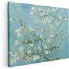 BKstuff Quadro stampa su tela canvas Quadro opere di Vincent Van Gogh Paesaggio da appendere Arredamento Soggiorno (75x90cm, Il Mandorlo in fiore, Vincent Van Gogh)