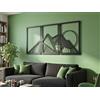 VAILLA Montagne Quadri Moderni Soggiorno - Legno 3D Decorazione da Parete | Legno MDF 6 mm, Tagliato al Laser, Paesaggio Montano, 5 Misure, Nero Argento Oro, personalizzabile, Soggiorno Cucina