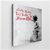 Giallobus - Quadro - Banksy - Art Banksy - Tela Standard - 70L x 70l cm - 16 - Never too young - Pronto da appendere - Quadri moderni per la casa