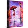 Startonight Quadro su Tela Giorno di Pioggia Viola, Donna e Ombrello Rosso - Quadri Moderni Astratti Stampe Camere da Letto Stampe Incorniciate 60x90 cm, Decorazione Parete, Idea Regalo Elegante