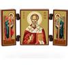 NKlaus - San Nicola - Trittico di icone cristiane - Nikolaj Chudotvorec - Legno d'altare da viaggio 36178