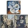 Printerland Quadri Moderni Soggiorno 3 pezzi Stile PICASSO Quadretti da Parete Stampa su tela Canvas Decorazione Murale muro Arredo Camera da letto Cucina (3pezzi 40x40 cm, Picasso)