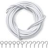 Dikots Set di Fili per Tende Con 8 Occhielli e 8 Ganci - 4 m, Multiuso per Tende a Rete e Finestre - Resistente
