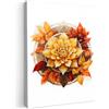 MuchoWow© Quadri Astratti su Tela Foto Quadro Moderno Soggiorno Canvas | 30x40 cm - Decorazioni Camera da Letto Mandala - Fiori - Foglie - Autunno - Bianco