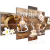 Runa Art Murali Da Parete Cucina Della Tazza Di Caffè 5 Pezzi Quadro Tela Non Tessuta Decorazione Soggiorno Utensili Da Cucina Marrone 027152a