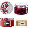 KADAX - Set di 10 barattoli per conserve in vetro da 250 ml con coperchio a vite da 82 mm di diametro, ermetici e lavabili in lavastoviglie, in vetro spesso (rustico)