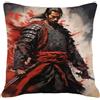 MAFANG 11CT Quadri Punto Croce Cuscino Kit Di Fodere Per Cuscini Ricamate Fai-Da-Te Samurai Giapponese Set Di Punti Per Soggiorno Forniture Per Cucire Regalo Per Principianti Per Adulti A 45x45cm