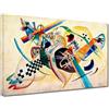 Grafic Quadro Kandinsky Composizione su Bianco - KANDINSKY White composition Quadro stampa su tela canvas con o senza telaioda - cm 50 a cm 190 di larghezza (CM 150X103, QUADRO CON TELAIO IN LEGNO)