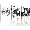 WENGTIAO 3 Pezzi Stampa su Tela Astratto Quadrato Bianco e Nero Con Cornice | Quadro su Tela Minimalista Pittura Quadro Moderno Soggiorno Camera da Letto Decorazioni Parete 30x40cmx3