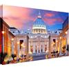 Wallazz Quadro su Tela Lazio - Quadri Moderni Soggiorno - Roma, Colosseo, Trastevere, Ponte Milvio - Stampa su Tela - Quadro Moderno Soggiorno 70x140cm