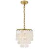 ZXLZHGS Lampadario a conchiglia con carillon di vento Lampadario con struttura in metallo Lampada a sospensione in madreperla Personalizzata Camera da letto creativa Studio Decorazione della stanza dei
