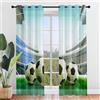 Hiseng 2 Pezzi Tende Voile Trasparente, Decorativi Sheer Tenda Calcio per Soggiorno Ragazzo Camera Cameretta Balcone Finestra e Interni,Semi Trasparente Tenda Leggera (132x182cm,Nero)