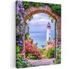MuchoWow© Quadri Camera Da Letto Stampe Da Parete Quadro Su Tela Moderni | 50x70 cm - Decorazioni Murali Soggiorno Foto Quadretti Ingresso Casa Muro Vista - Faro - Panorama - Fiori