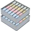 Generic Confezione da 2 organizer per cassetti, organizer per biancheria intima e calzini, organizer per armadio, 24 scomparti, divisori pieghevoli in tessuto per calzini, cravatte, cinture, grigio (grigio)