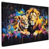 MuchoWow© Quadro Moderno Soggiorno Decorazioni Da Parete Quadri Su Tela Da | 60x40 cm - Salotto Grandi Foto Con Cornice Stampe Su Tela Camera Da Letto Leoni - Dipinto - Colori