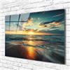 AREDE Quadro da parete stampato su plexiglass 60 x 40 cm - Paesaggio nuvoloso sul mare - Stampa artistica di alta qualità su vetro acrilico - Decorazione murale per soggiorno, camera da letto, ufficio
