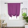 SIMPVALE Tende oscuranti corte a pacchetto con legaccio, isolamento termico, con tasca per bastone, per camera da letto, soggiorno, cucina (viola, 80 x 120 cm)