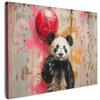 MuchoWow© Quadri Moderni Soggiorno su Tela Quadro Canvas Foto Dipinti | 80x60 cm - Camera da Letto Decorazioni Pareti Graffiti - Panda - Palloncino - Street art - Banksy