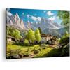 ARTTOR Quadro su Tela 70x50 cm Stampe da Parete Architettura Paesaggi - 5814 | Montagne Paesaggio Alpi Quadro Decorativo 1 pezzo Soggiorno Camera da Letto Arte da Parete Decorazione da Parete ARTTOR