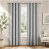 Ystyle Tenda Oscurante 100% Effetto Lino 2 Pezzi, 140×160 CM, Grigio Bianco | Termica Isolante Freddo e Caldo, Tenda Fonica Anti Rumore, Tende Natalizie Soggiorno Camera Letto Casa con Occhielli