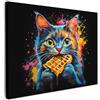 MuchoWow© Stampa Su Tela Decorazioni Pareti Canvas Grandi Dimensioni Quadri | 40x30 cm - Con Cornice Moderni Quadro Soggiorno Foto Camera Da Letto Muro Gatto - Graffiti - Colorato - Waffle - Cibo