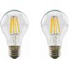 Low Voltage Lampadina a LED a bassa tensione E27 12 V 24 V 36 V A60 6 W luce calda 2700 K lampadina anticata AC/DC12 - 36 V per RV Camper Marine, Solar Power Light e Off Grid, confezione da 2 pezzi.