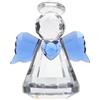 PACKOVE Figura di angelo di cristallo blu di cuore, statua decorativa per tavolo e interni, ornamento casa 1 pezzo, moneta d'angelo in vetro per soggiorno e ingresso, simbolo d'amore