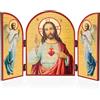 NKlaus Sacro Cuore di Gesù Icona trittico 25x16cm Immagine cristiana di santi Iconografia 15849