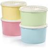 Tupperware Set di 8 contenitori per alimenti Tupperware Heritage Collection in colori vintage, lavabili in lavastoviglie e senza BPA (4 contenitori, 4 coperchi)