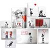 Giallobus - Set 10 quadri Multi pannello - Banksy - Banksy 2 - Legno Mdf - - 2 x 42x29,7cm - 4 x 29,7x21cm - 4 x 21x14,85cm - - Pronti da appendere - Quadri moderni per la casa