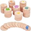 NBEADS 100pz Cerchi Rotondi di Faggio, 3.8cm Fette Rotonde per Decorazioni, Dischi in Legno per Lavori, Pittura, Casa, Spessore 3 mm