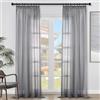 Topfinel Tende per Interni 2 Pezzi 140x260cm Camera da Letto e Soggiorno Finestra Camerette Bambini Voile Trasparenti con Bastoni Tenda a Panello Leggere Morbido Grigio Scuro