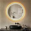 Sararoom Specchio Bagno con Luce Rotondo 80x80cm, 3000K-6500K Dimmerabile, Specchio da Parete Retroilluminato, Interruttori Touch, Luminosità Regolabile, Funzione Memoria, Antiappannamento, IP44