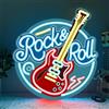 RuCvixkt Rock Roll Segno Neon per Decorazione Murale, LED Dimmabile con Chitarra Rock Roll per Studio Musicale, Salone, Bar, Club, Regalo per Ragazzi Ragazze Amanti della Musica