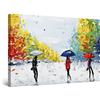 Startonight Quadro su Tela Ombrelli Blu Rossi, Stampe Incorniciato e Pronta da Appendere Design Moderno Arredamento Arte Fotografia Grande Formato 60 x 90 cm Luminoso al Buio