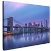 MuchoWow© Quadri Moderni Camera Da Letto Foto Quadro Con Cornice | 70x50 cm - Decorazioni Parete Soggiorno Stampa Su Tela Moderna Casa Salotto PosterNew York - Skyline - Ponte di Brooklyn