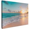MuchoWow© Quadro Camera Da Letto Quadri Soggiorno Decorazione Parete Quadri | 70x50 cm - Moderni Su Tela Stampe Foto Con Cornice Quadretti PosterTramonto - Spiaggia - Mare - Estate - Blu